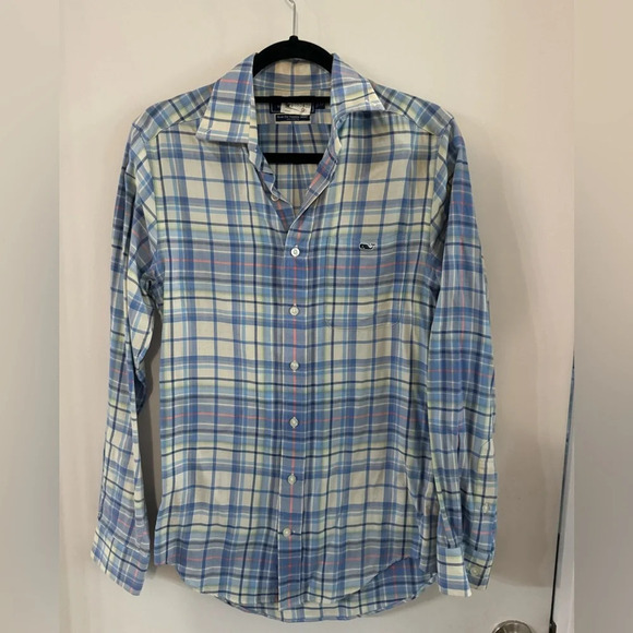 Vineyard Vines Men XS Slim Fit Tucker LS Shirt - Blue Multi-color Plaid - Picture 1 of 6